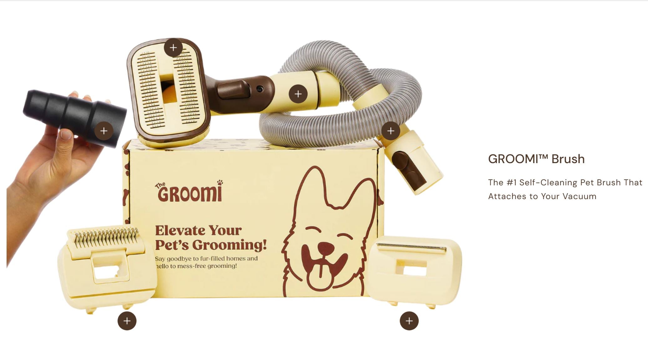 The Peach Brush™ - 3-in-1 Vacuum Pet Brush